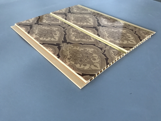 200レストランの装飾のための× 6mmの印刷の金ライン天井ポリ塩化ビニールのパネル