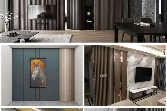 OEM ホールウッド・グレーン・マーブル・カラー Wpc 木製・スラット・ウォール・パネル 内装