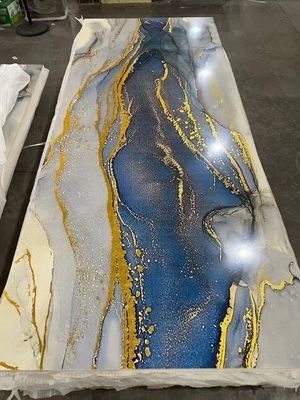 インテリア壁用高光沢防水UVコーティング大理石壁パネルUV大理石シート